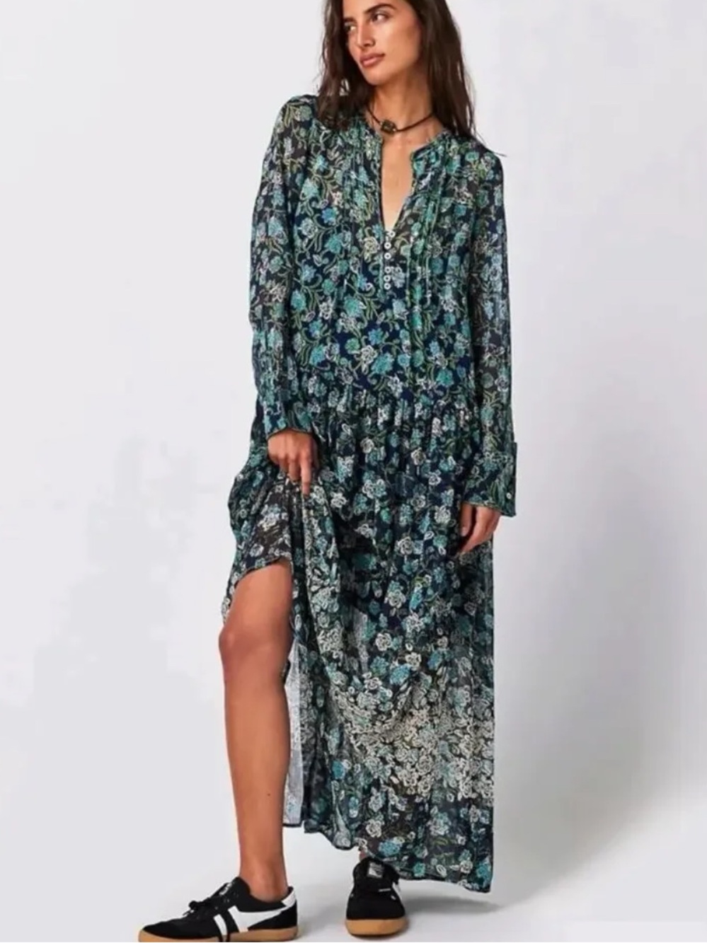 Free People Bohemian See it Through Maxi Dress